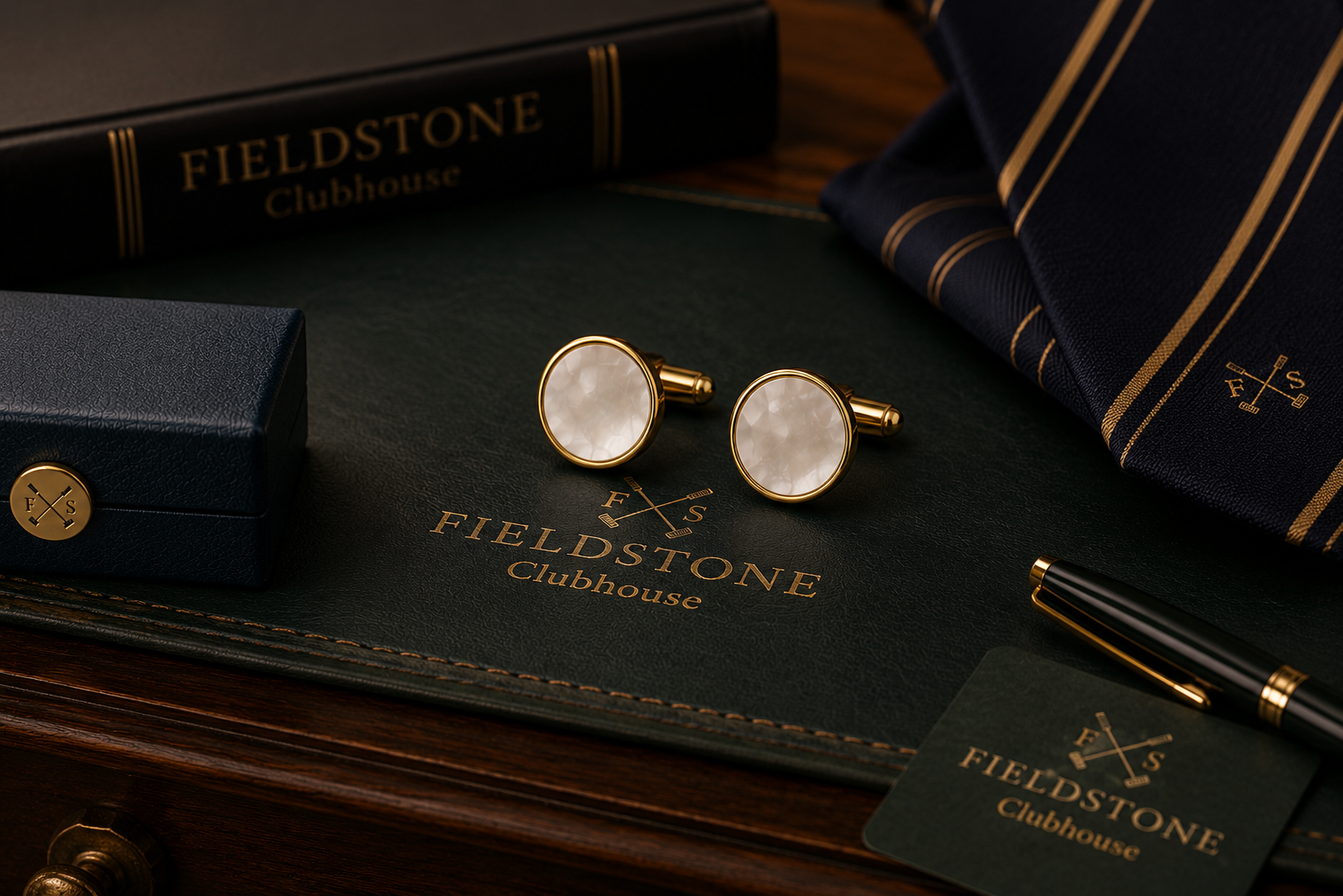 Mother of Pearl Gold-Tone Cufflinks