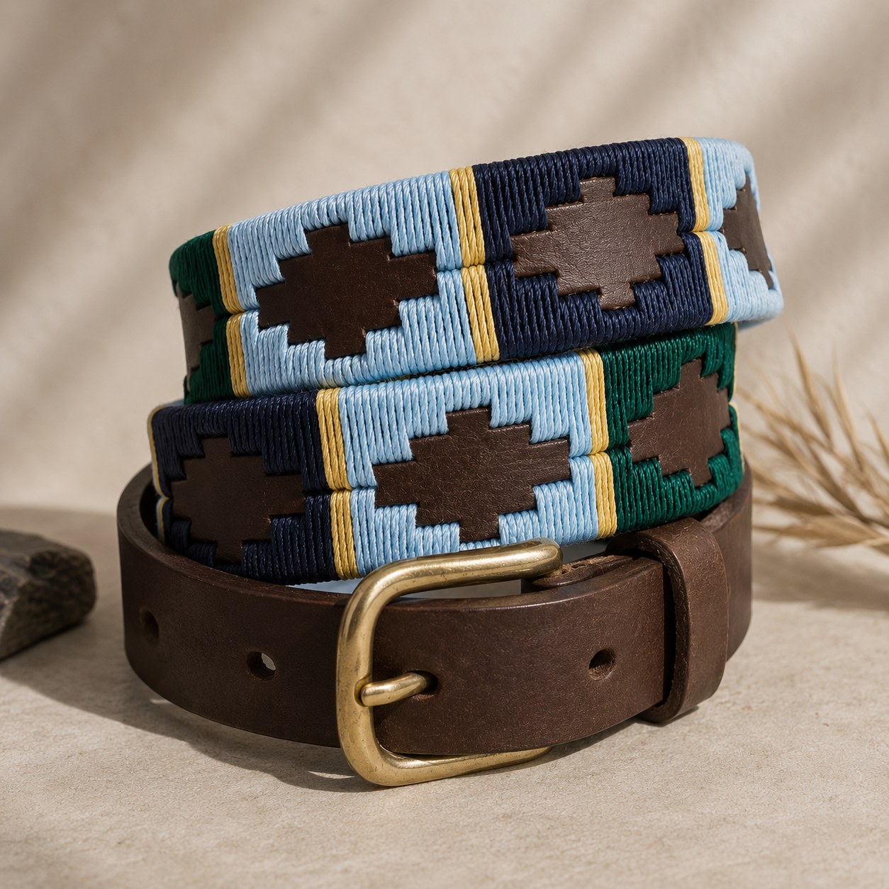 Jaipur Polo Belt - Blue and Green