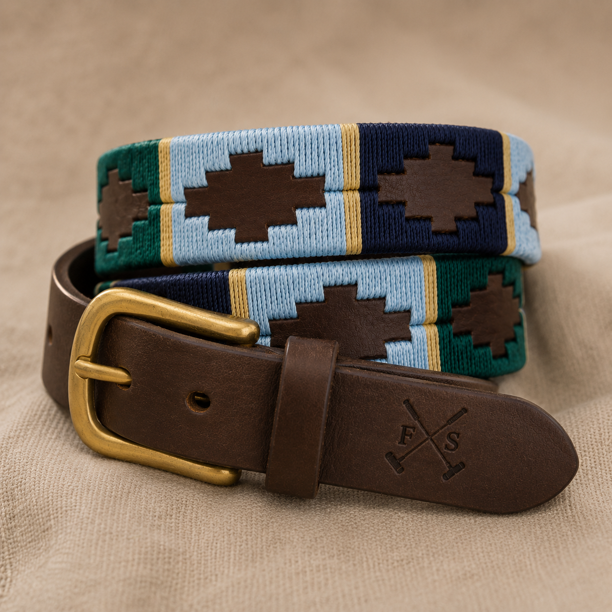 Jaipur Polo Belt - Blue and Green