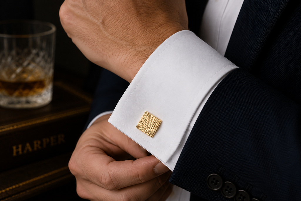 Gold-Tone Pin-Dot Cufflinks
