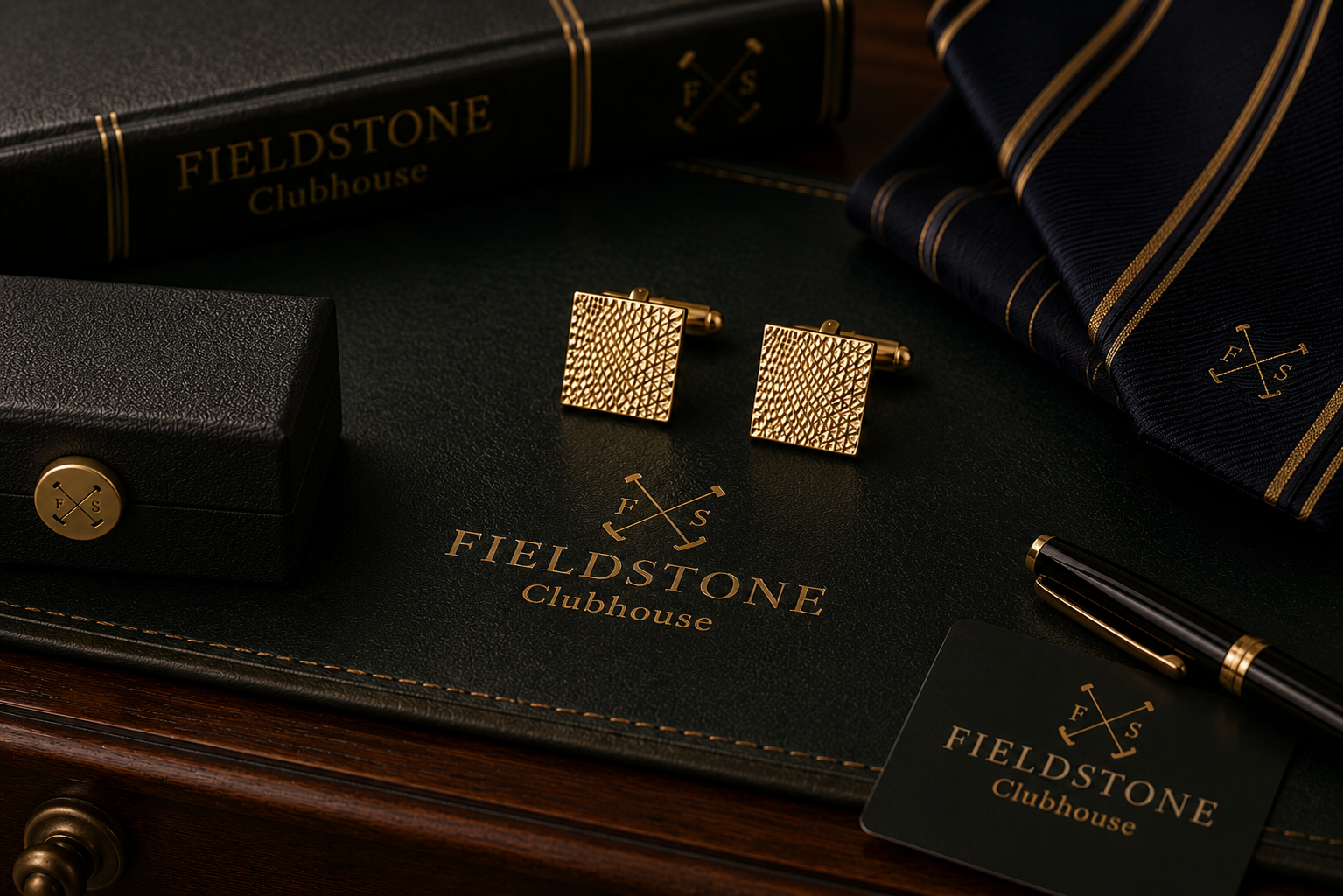 Gold-Tone Pin-Dot Cufflinks