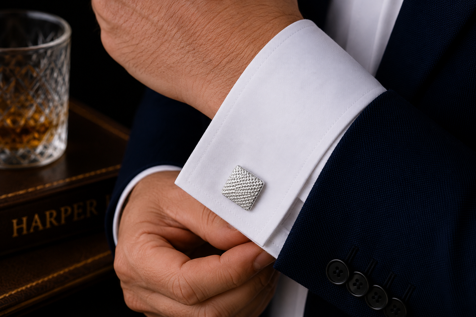 Silver Pin Dot Cufflinks