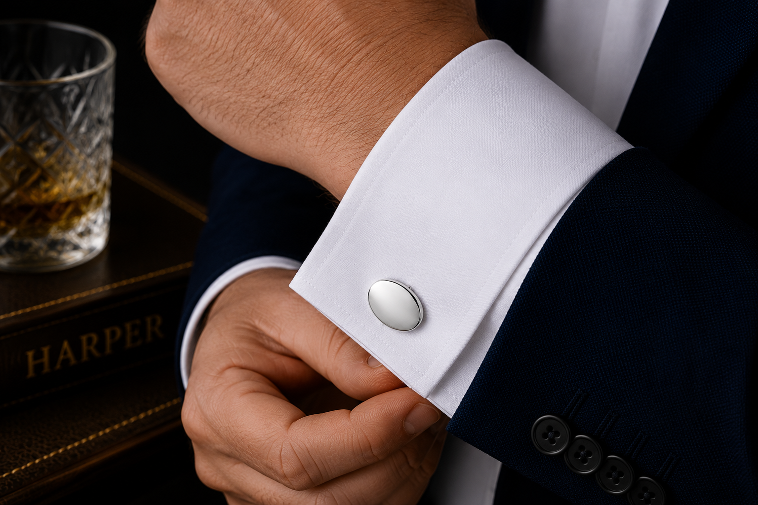 Silver Oval Cufflinks