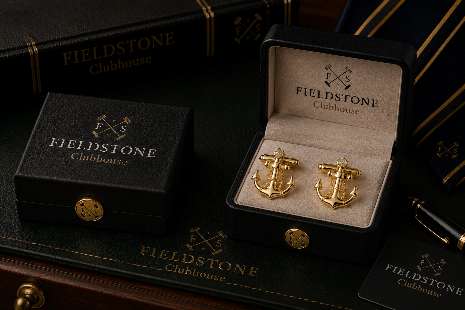 Gold-Tone Anchor Cufflinks