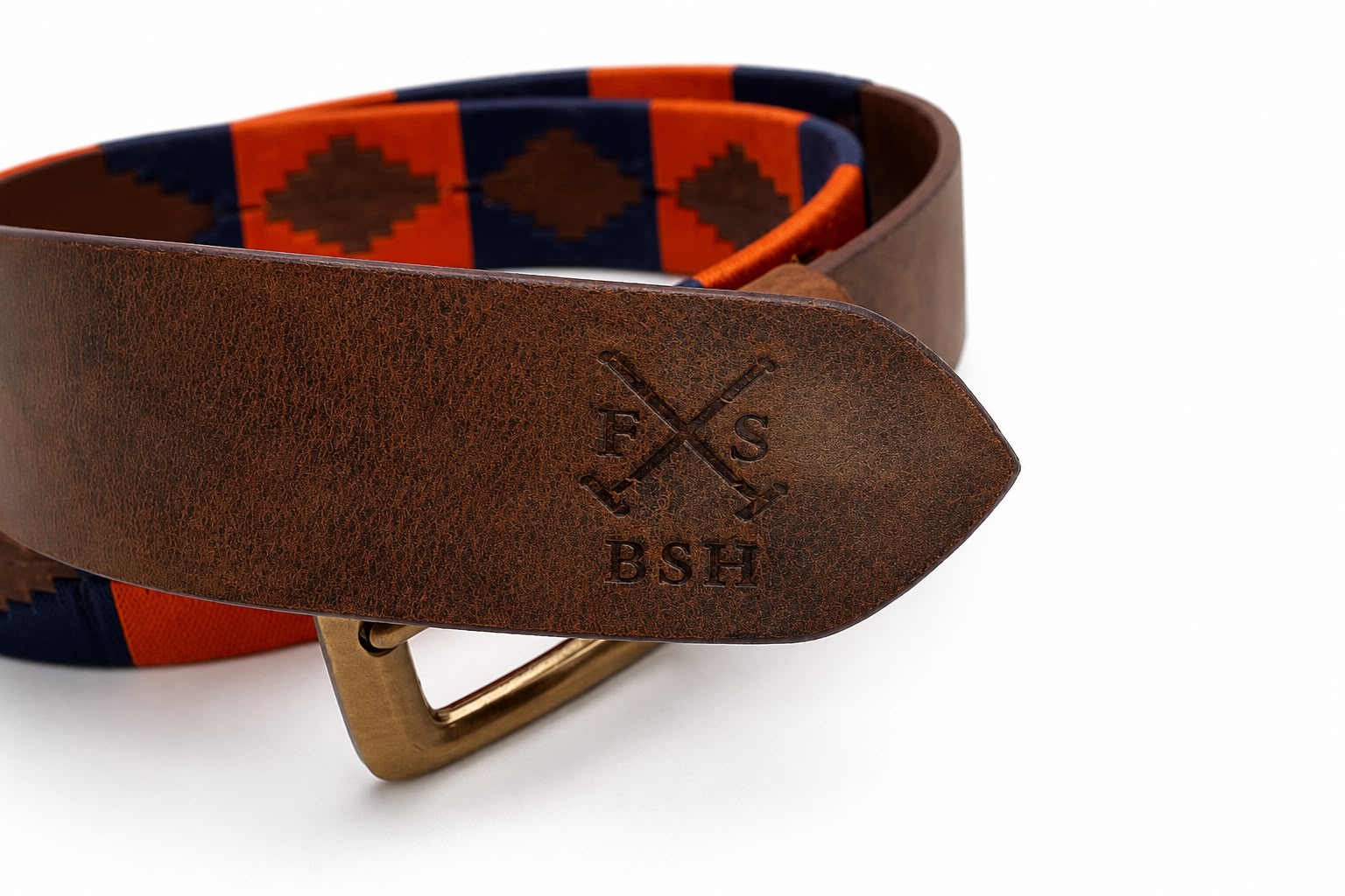 Jaipur Polo Belt - Blue and Orange